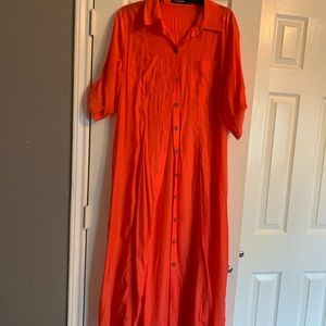 Orange Belted Dress